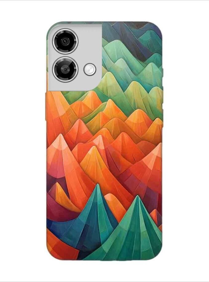 Printed Back Covers Lava Yuva 3 Pro close up painting mountain range with sky background