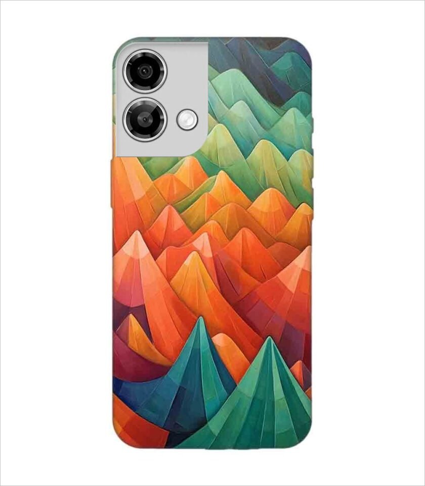 Printed Back Covers Lava Yuva 3 Pro close up painting mountain range with sky background