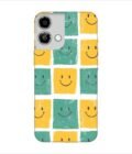 Printed Back Covers Lava Yuva 3 Pro close up pattern smiley faces white background