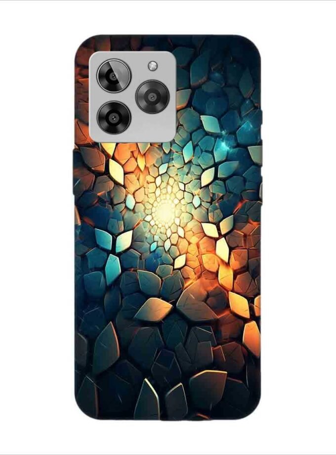 Printed Back Covers Lava Yuva 3 close up mosaic rocks stones with light shining through