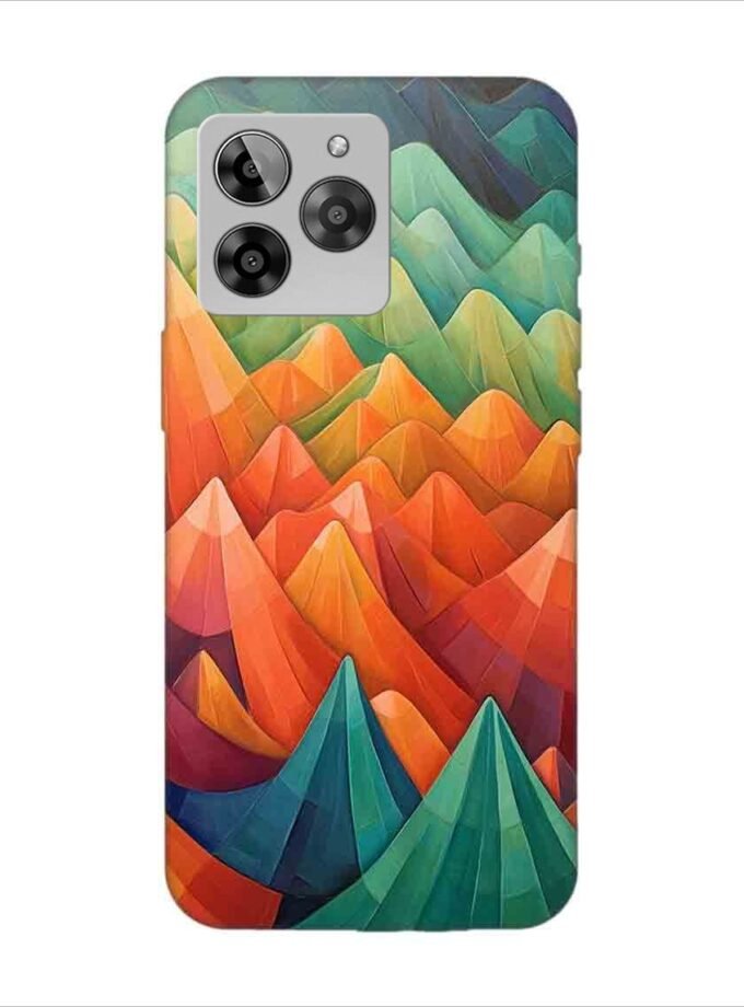 Printed Back Covers Lava Yuva 3 close up painting mountain range with sky background