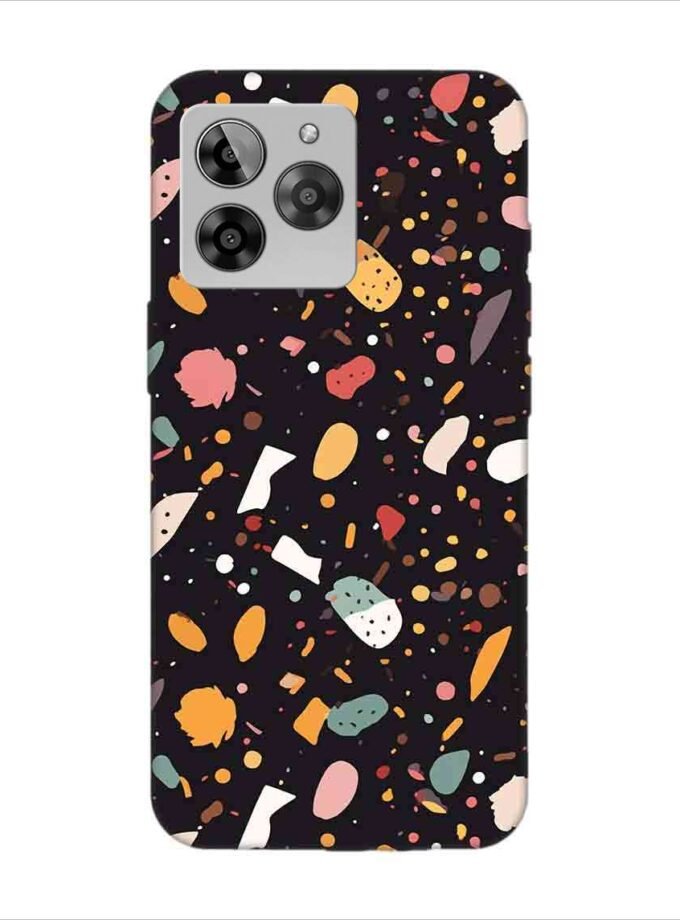 Printed Back Covers Lava Yuva 3 close up pattern different types food