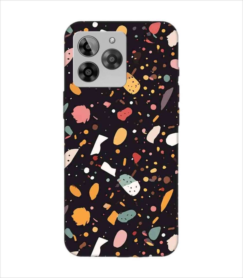 Printed Back Covers Lava Yuva 3 close up pattern different types food