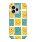 Printed Back Covers Lava Yuva 4 close up pattern smiley faces white background
