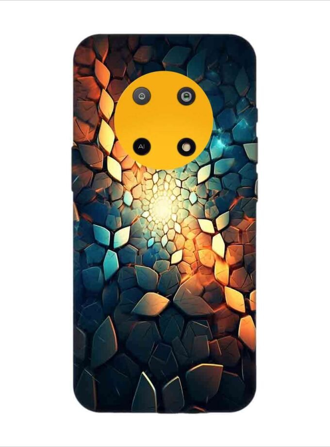 Printed Back Covers Lava Yuva 5G close up mosaic rocks stones with light shining through