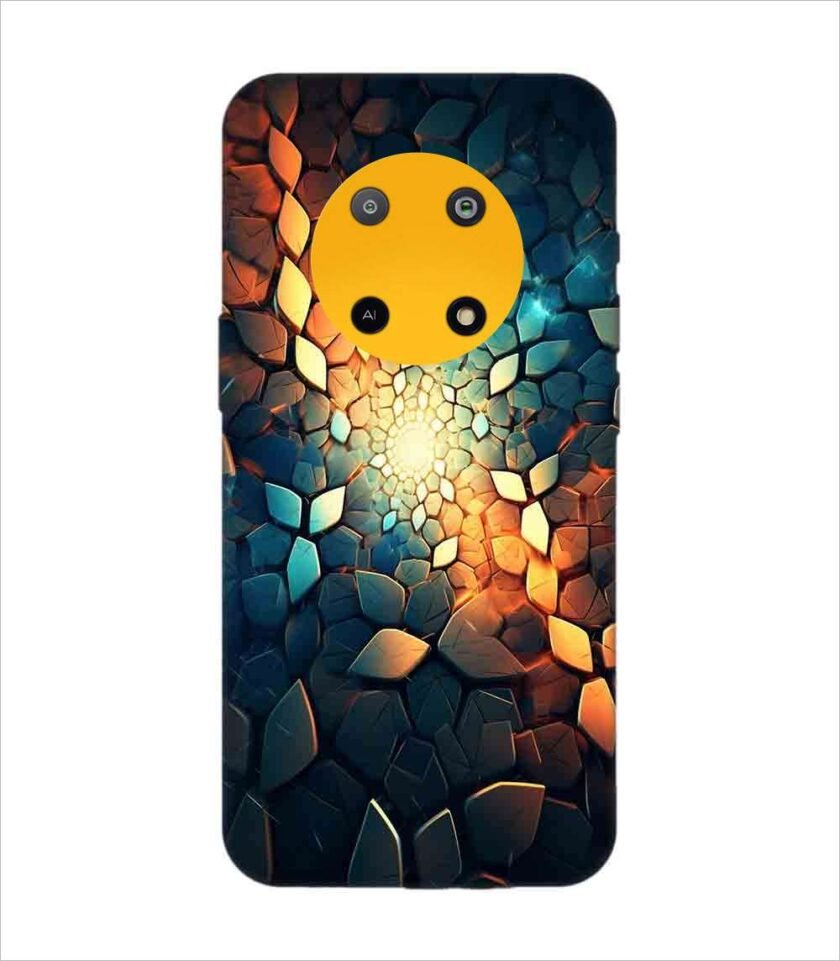 Printed Back Covers Lava Yuva 5G close up mosaic rocks stones with light shining through