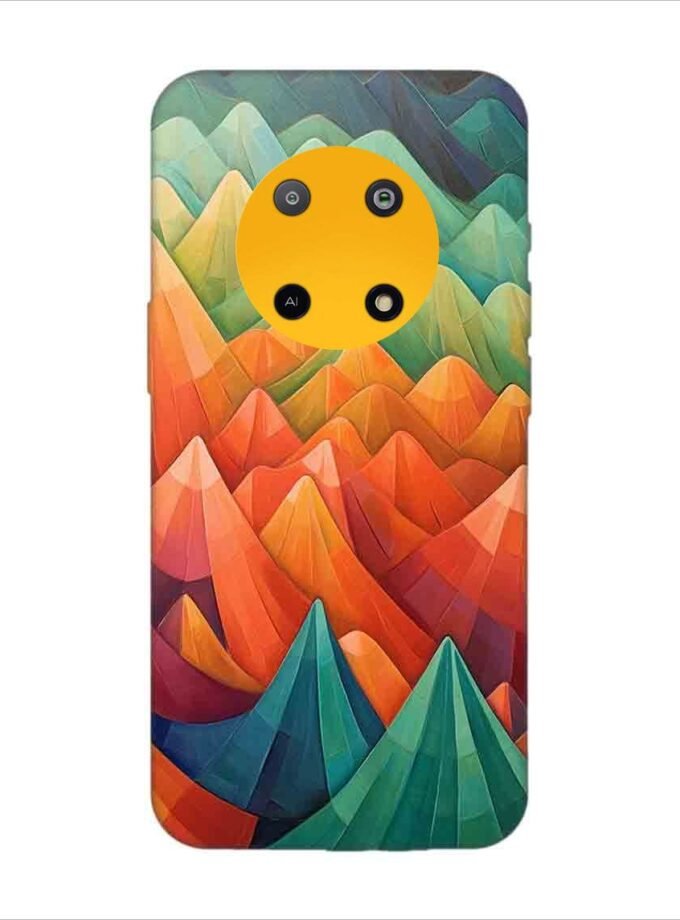 Printed Back Covers Lava Yuva 5G close up painting mountain range with sky background