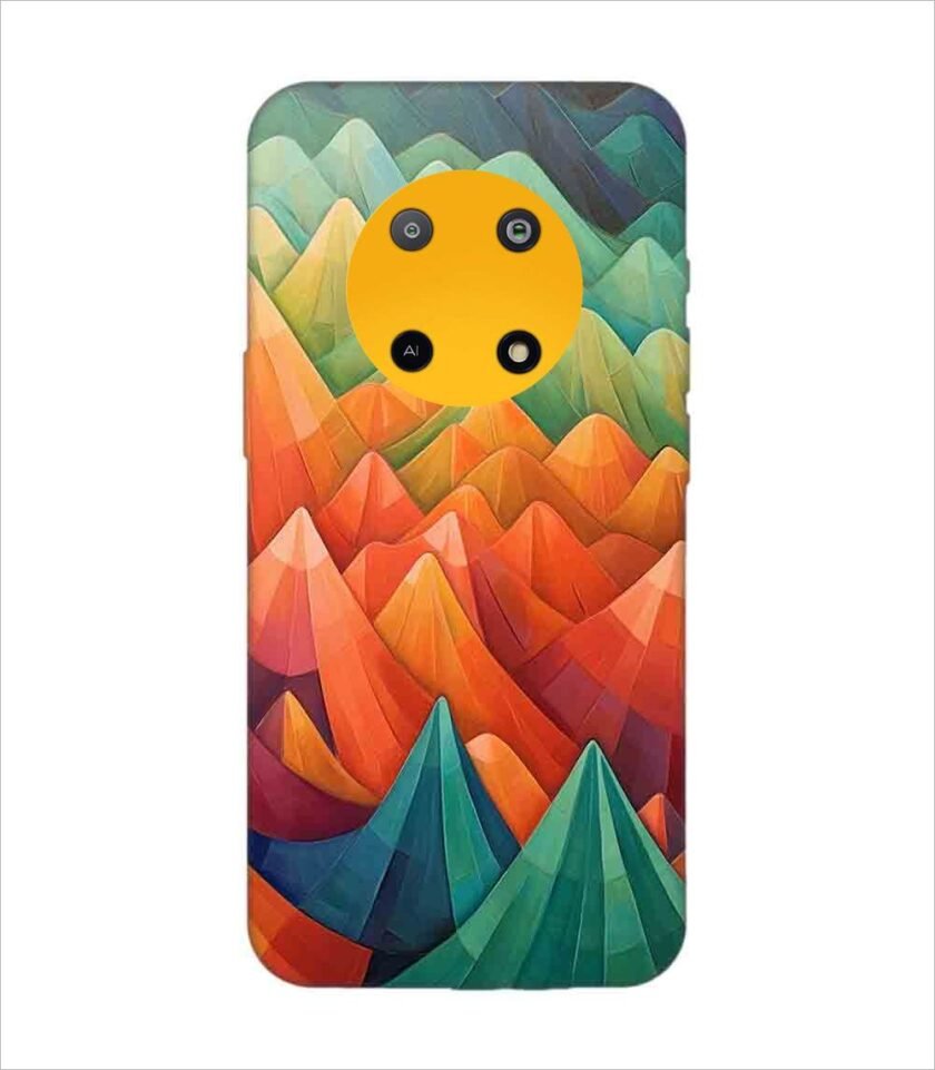 Printed Back Covers Lava Yuva 5G close up painting mountain range with sky background