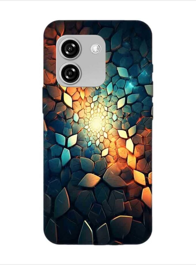 Printed Back Covers Lava Yuva Star close up mosaic rocks stones with light shining through