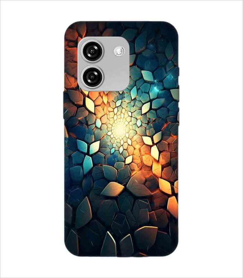 Printed Back Covers Lava Yuva Star close up mosaic rocks stones with light shining through