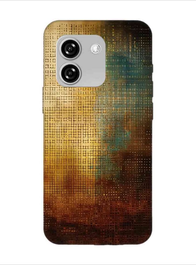Printed Back Covers Lava Yuva Star close up painting golden blue background