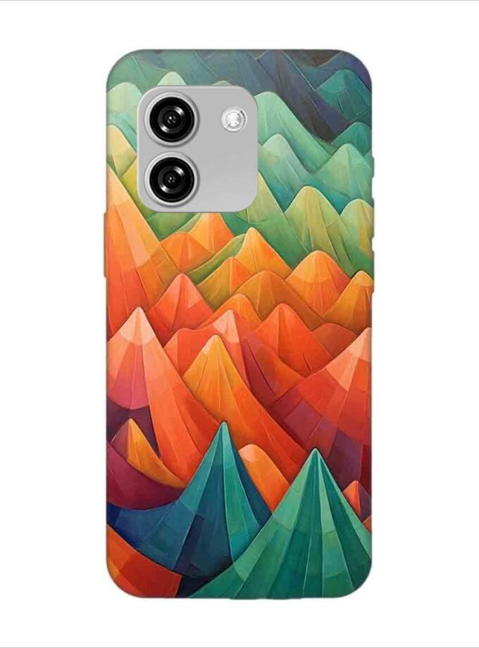 Printed Back Covers Lava Yuva Star close up painting mountain range with sky background