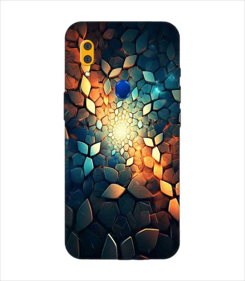 Printed Back Covers Lenovo A7 close up mosaic rocks stones with light shining through