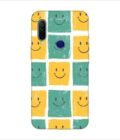 Printed Back Covers Lenovo K10 Plus close up pattern smiley faces white background