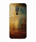 Printed Back Covers Lenovo K8 Plus close up painting golden blue background
