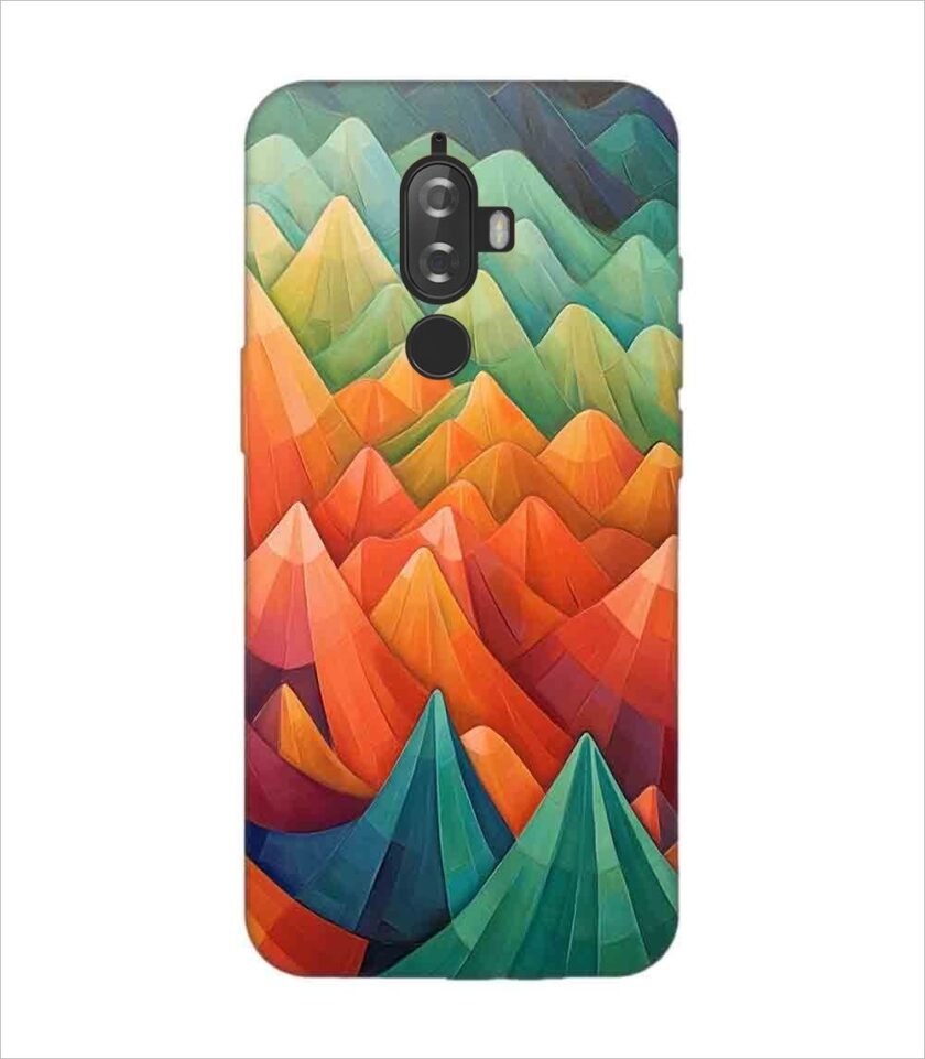 Printed Back Covers Lenovo K8 Plus close up painting mountain range with sky background