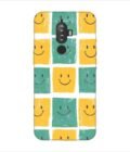 Printed Back Covers Lenovo K8 Plus close up pattern smiley faces white background