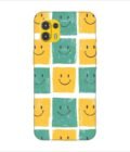 Printed Back Covers Motorola Edge 20 Fusion close up pattern smiley faces white background