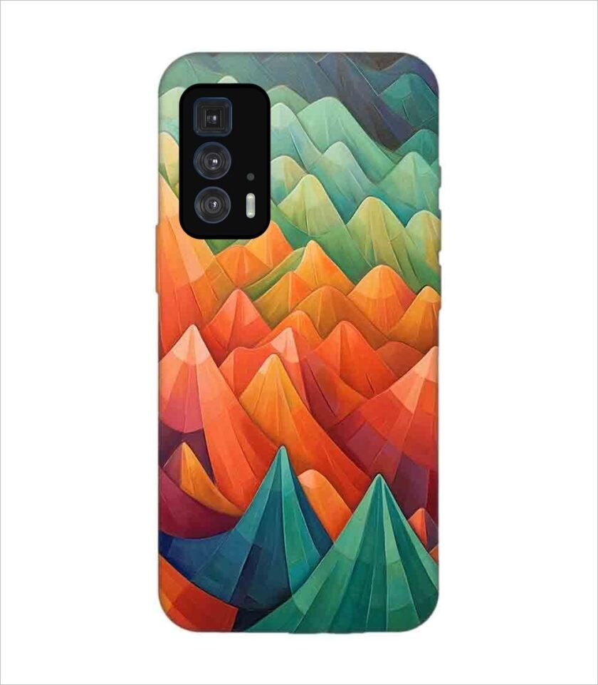 Motorola Edge 20 Pro close up painting mountain range with sky background