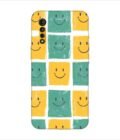 Printed Back Covers Motorola G8 Power Lite close up pattern smiley faces white background