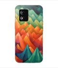 Printed Back Covers Motorola Moto E13 close up painting mountain range with sky background