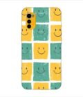 Printed Back Covers Motorola Moto E32S close up pattern smiley faces white background