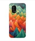 Printed Back Covers Motorola Moto E40 close up painting mountain range with sky background