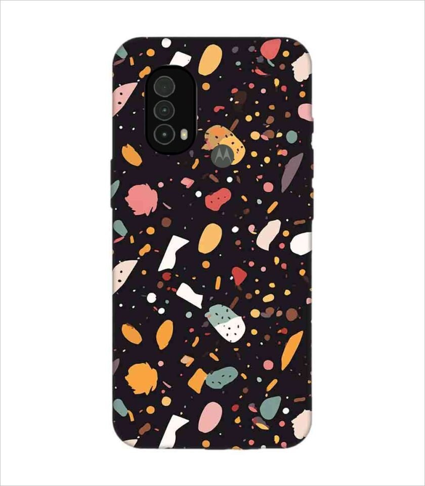 Printed Back Covers Motorola Moto E40 close up pattern different types food