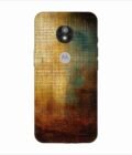 Printed Back Covers Motorola Moto E5 Play close up painting golden blue background