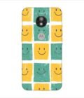Printed Back Covers Motorola Moto E5 Play close up pattern smiley faces white background