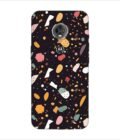 Printed Back Covers Motorola Moto E5 Plus close up pattern different types food