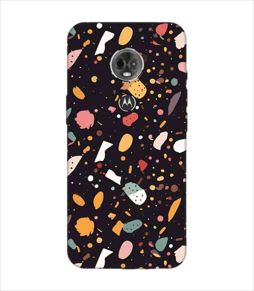 Printed Back Covers Motorola Moto E5 Plus close up pattern different types food