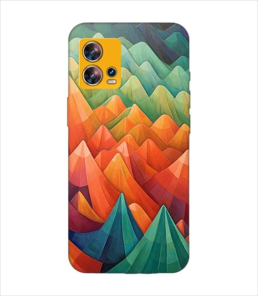 Printed Back Covers Motorola Moto Edge 30 Fusion close up painting mountain range with sky background
