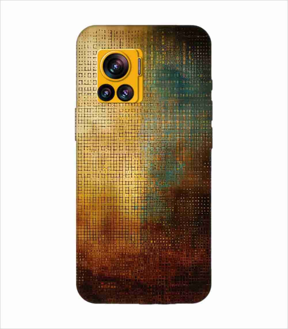 Printed Back Covers Motorola Moto Edge 30 Ultra close up painting golden blue background