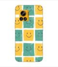Printed Back Covers Motorola Moto Edge 30 Ultra close up pattern smiley faces white background