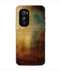 Printed Back Covers Motorola Moto Edge 30 close up painting golden blue background