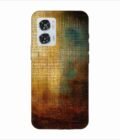 Printed Back Covers Motorola Moto Edge 50 Fusion 5G close up painting golden blue background