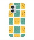 Printed Back Covers Motorola Moto Edge 50 Fusion 5G close up pattern smiley faces white background