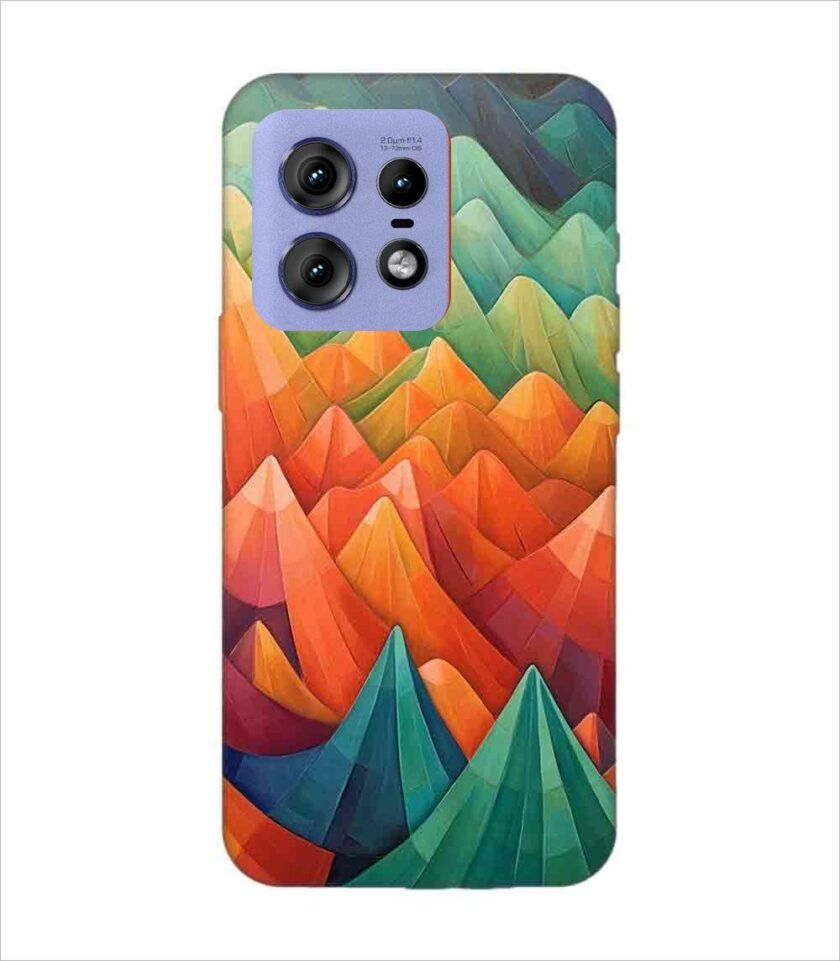 Printed Back Covers Motorola Moto Edge 50 Pro 5G close up painting mountain range with sky background