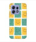 Printed Back Covers Motorola Moto Edge 50 Pro 5G close up pattern smiley faces white background