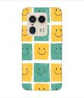 Printed Back Covers Motorola Moto Edge 50 Ultra 5G close up pattern smiley faces white background