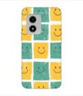 Printed Back Covers Motorola Moto G04 close up pattern smiley faces white background