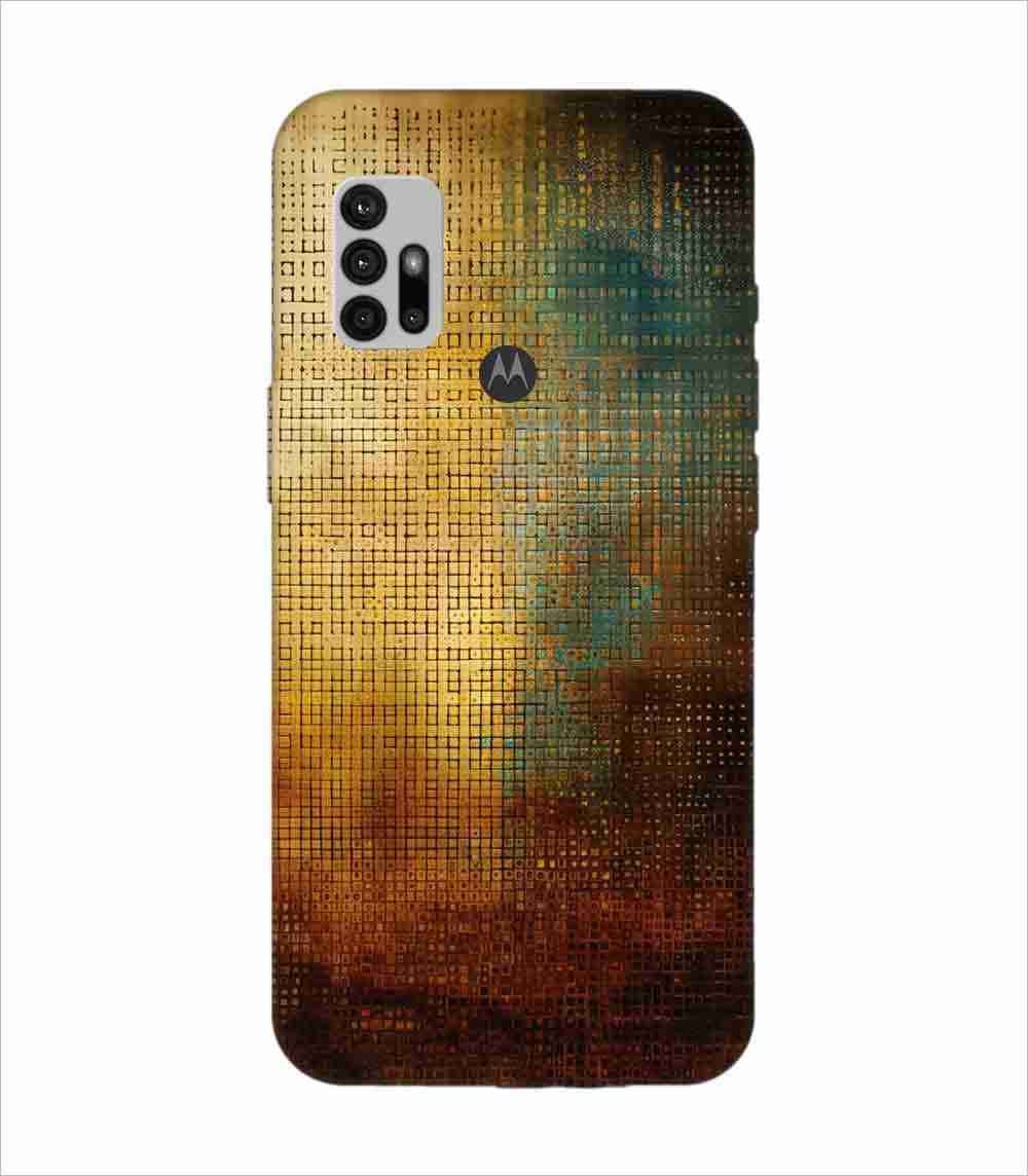 Printed Back Covers Motorola Moto G10 Power close up painting golden blue background
