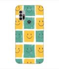 Printed Back Covers Motorola Moto G10 Power close up pattern smiley faces white background
