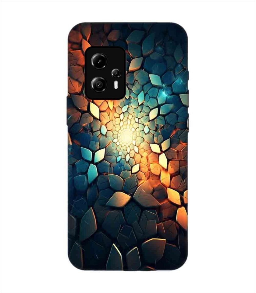 Printed Back Covers Motorola Moto G13 close up mosaic rocks stones with light shining through
