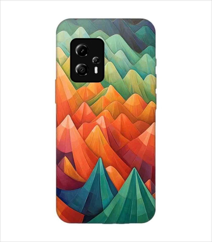 Printed Back Covers Motorola Moto G13 close up painting mountain range with sky background