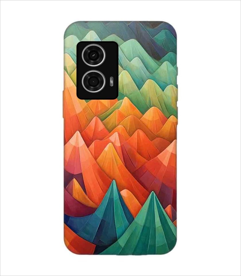 Printed Back Covers Motorola Moto G24 Power close up painting mountain range with sky background