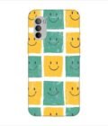 Printed Back Covers Motorola Moto G31 close up pattern smiley faces white background