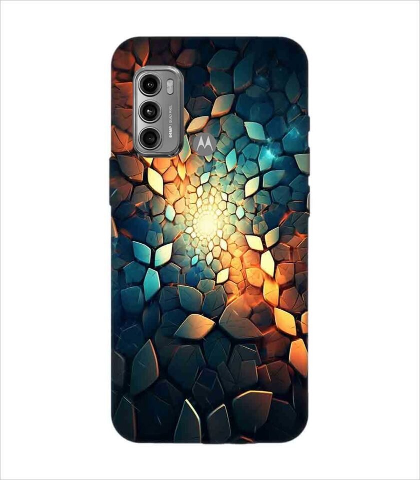Motorola Moto G40 Fusion close up mosaic rocks stones with light shining through