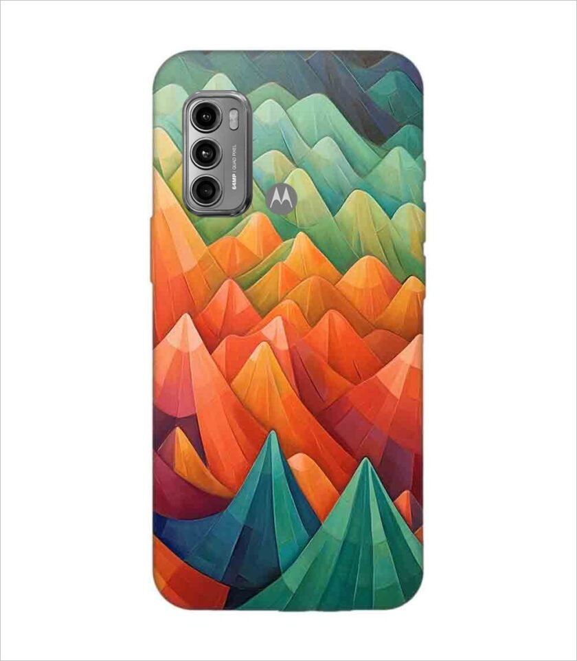 Motorola Moto G40 Fusion close up painting mountain range with sky background